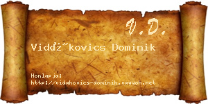 Vidákovics Dominik névjegykártya